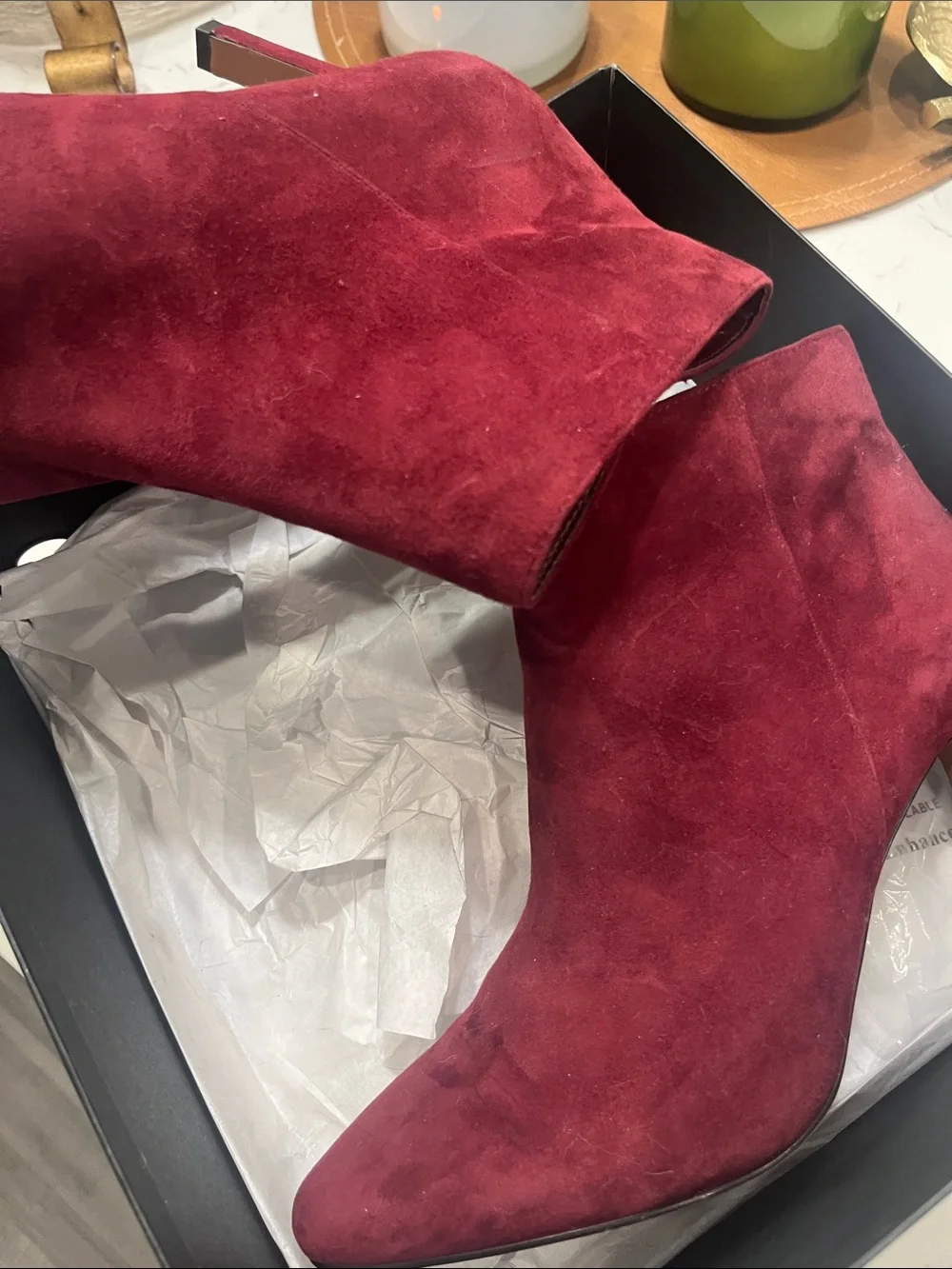 Banana Republic Burgundy Suede Ankle Booties